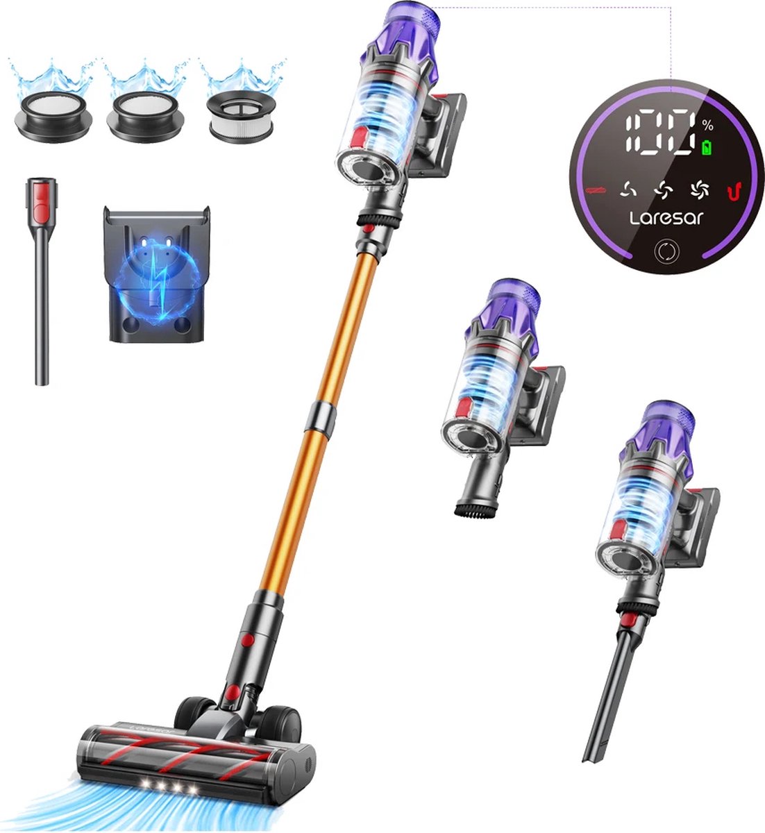 🌀 Laresar™ Draadloze Stofzuiger – Krachtig, Slim &amp; Gebruiksvriendelijk
