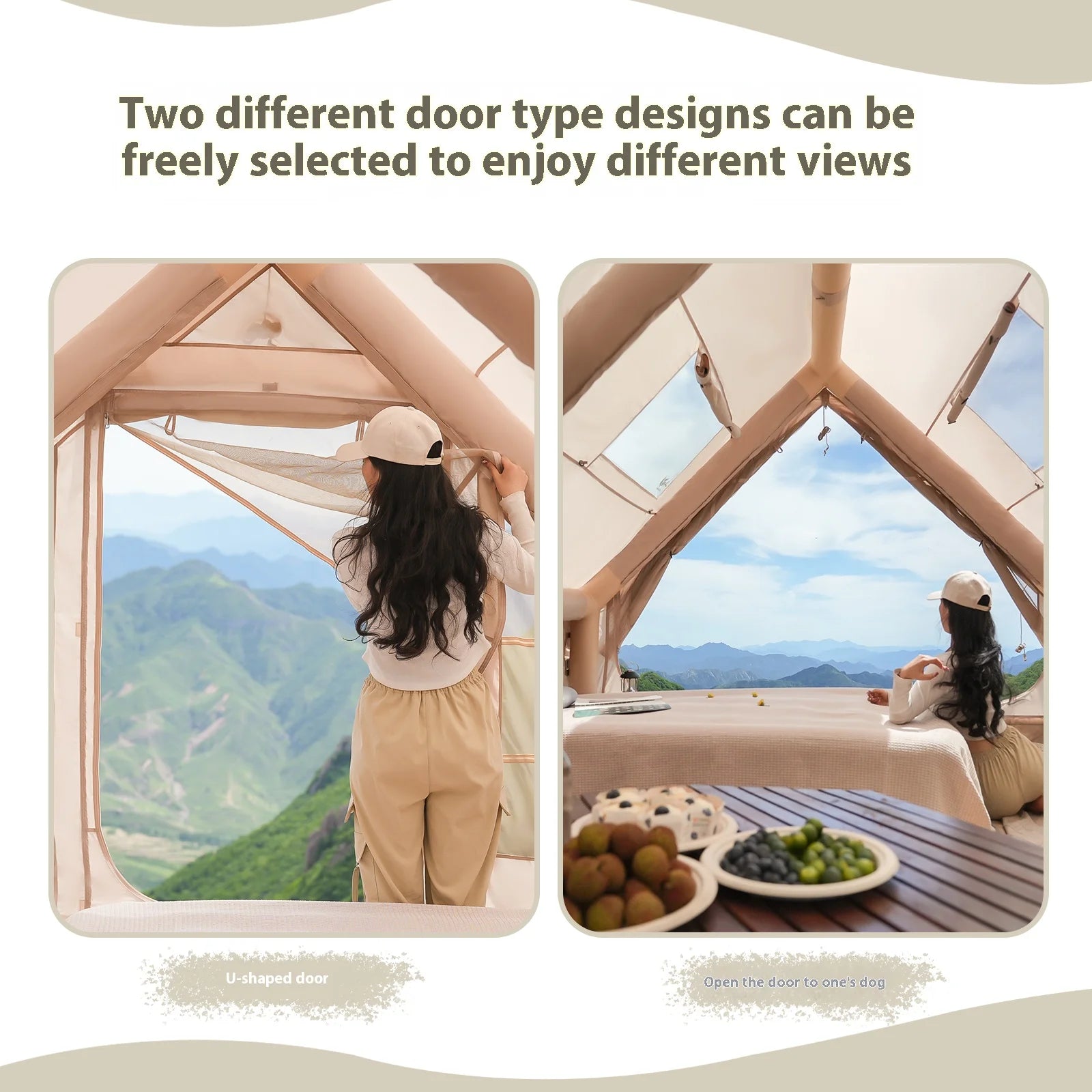 Inflatable Tents For Camping, Easy Setup Family Tent, Glamping Tents, Haven Tent, Equipped With Storage Bag, Luxury Cabin Tent