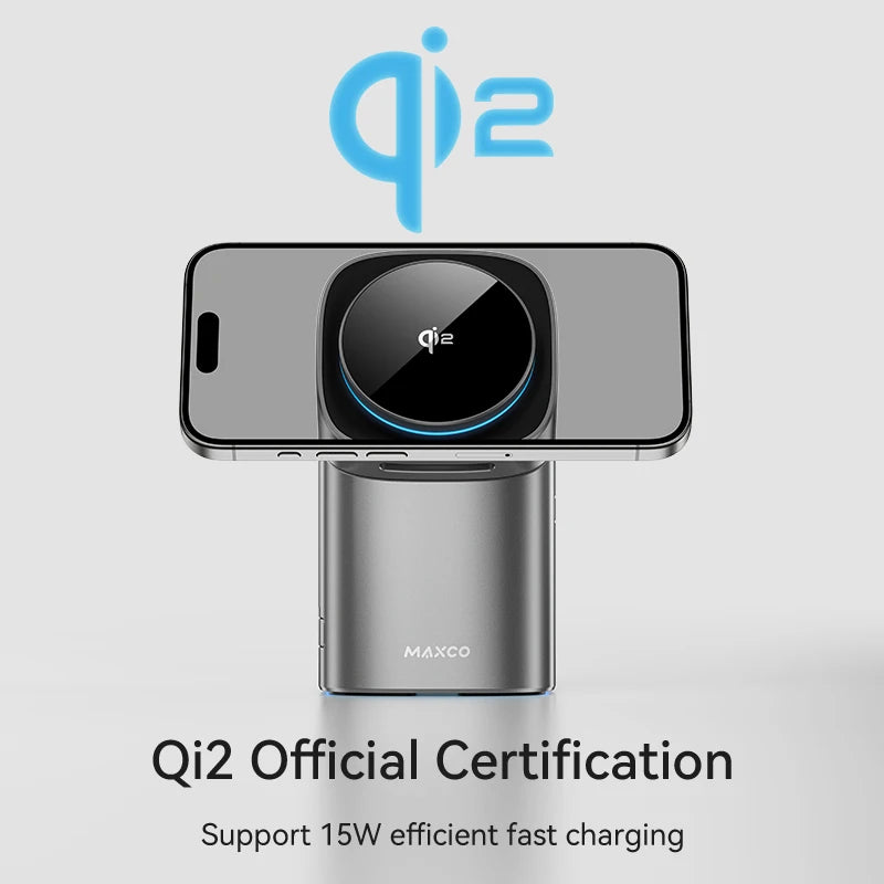 Qi2 Magnetic Wireless Charger Fast Charger 3-in-1 Intelligent Fast Charging 15W for IPhone 12/13/14/15/16 for Iwatch & AirPods